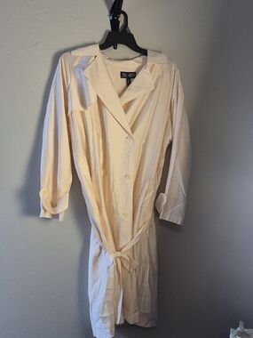 Prada Cream Belted Lightweight Trench Coat